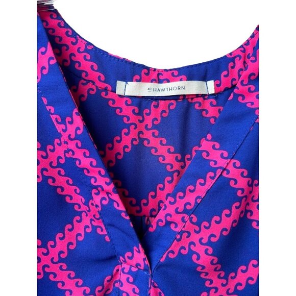 41 Hawthorn‎ Sleeveless Top Blue & Pink Geometric Print Size S - Picture 2 of 6